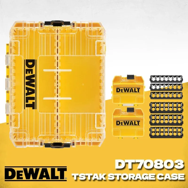 DEWALT DT70803 이동식 칸막이가 있는 대형 보관 도구 상자 소형 부품 정리함 투명 쌓을 수 있는 케이스 DT70803-QZ