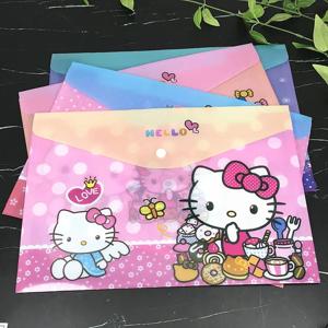 Sanrio 신입생 파일 가방 크리 에이 티브 편지지 Kt 고양이 A4 만화 버클 가방 파일 세트 폴더