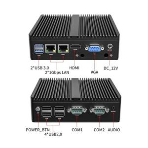 금속 케이스 미니 PC 인텔 N2840 데스크탑 컴퓨터 Pfsense DDR3L Msata SSD 2Lan 2COM VGA HD 디스플레이