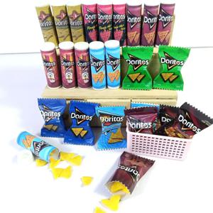 NEW 2Bag 칩스 1/6 스케일 인형집 미니어처 튀김 칩스 미니 모형 음식 블라이스 BJD 인형집 장난감 생일 선물