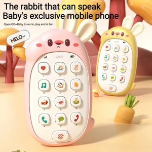 두뇌 조기 교육 토끼 휴대폰 껌, 중국어 영어 다기능 유아 계발 수면 장난감