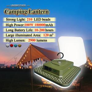 18000mAh 100W 충전식 LED 캠핑 랜턴 강한 빛 자기 휴대용 토치 텐트 라이트 비상 작업 유지 보수 빛