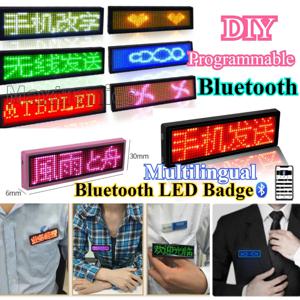 블루투스 LED 이름 배지 디지털 LED 태그, 충전식 DIY 프로그래밍 가능 스크롤링 메시지, 15 개 언어 표시 배지 모듈, 신제품