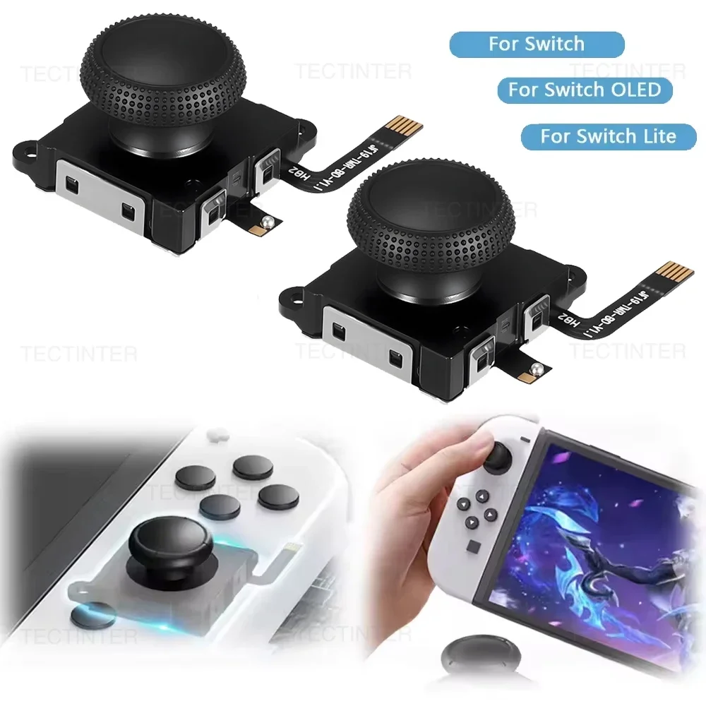 NS 스위치/라이트/OLED 조이패드 컨트롤러용 교체용 홀 이펙트 조이스틱 2-4개 3D 아날로그 썸스틱 수리 부품 액세서리