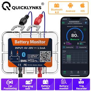 QUICKLYNKS BM6 12V 배터리 모니터 무선 블루투스 자동차 배터리 건강 점검 APP 모니터링 안드로이드 IOS 용 배터리 테스터