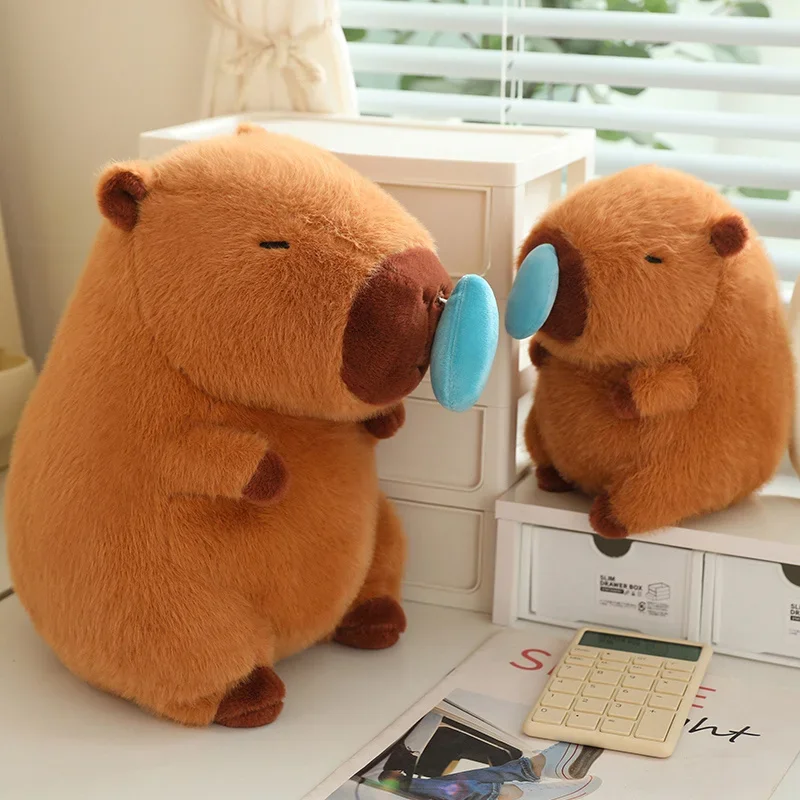 Kawaii Capybara 플러시 시뮬레이션 동물 신축성있는 비강 점액 귀여운 Capibara 푹신한 부드러운 인형 봉제 인형 아이 선물