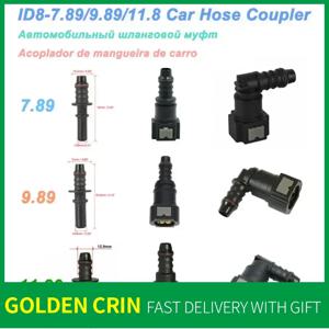 자동차 연료 라인 커플러 호스 빠른 연결 ID8 7.89 9.89 11.8 고무 나일론 오일 라인 파이프 어댑터 분리 해제 호스 커넥터