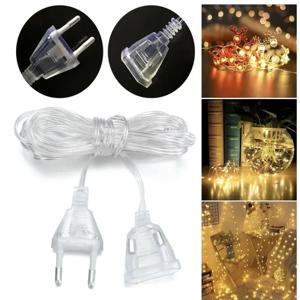 3M 5M 전원 연장 코드 (EU 플러그용) LED 휴일 조명 스트링 연장 표준 스위치 케이블 크리스마스 커튼 조명