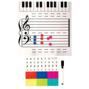 음악 직원 건조 지우기 보드 양면 자기 음표 화이트 보드 피아노 교육 용품 어린이를위한 마커 포함