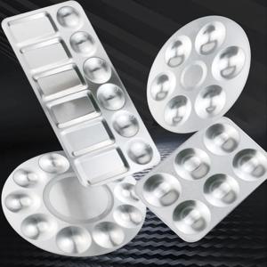 실버 알루미늄 컬러 팔레트, 심플한 컬러 팔레트, 수채화 물감 보드, 아트 페인팅 용품