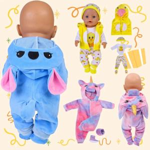 17 인치 인형을위한 43 cm 인형 복장 아기 태어난 인형 귀여운 점퍼 Rompers 정장 + 신발 인형에 따뜻한 옷 아기 크리스마스 선물