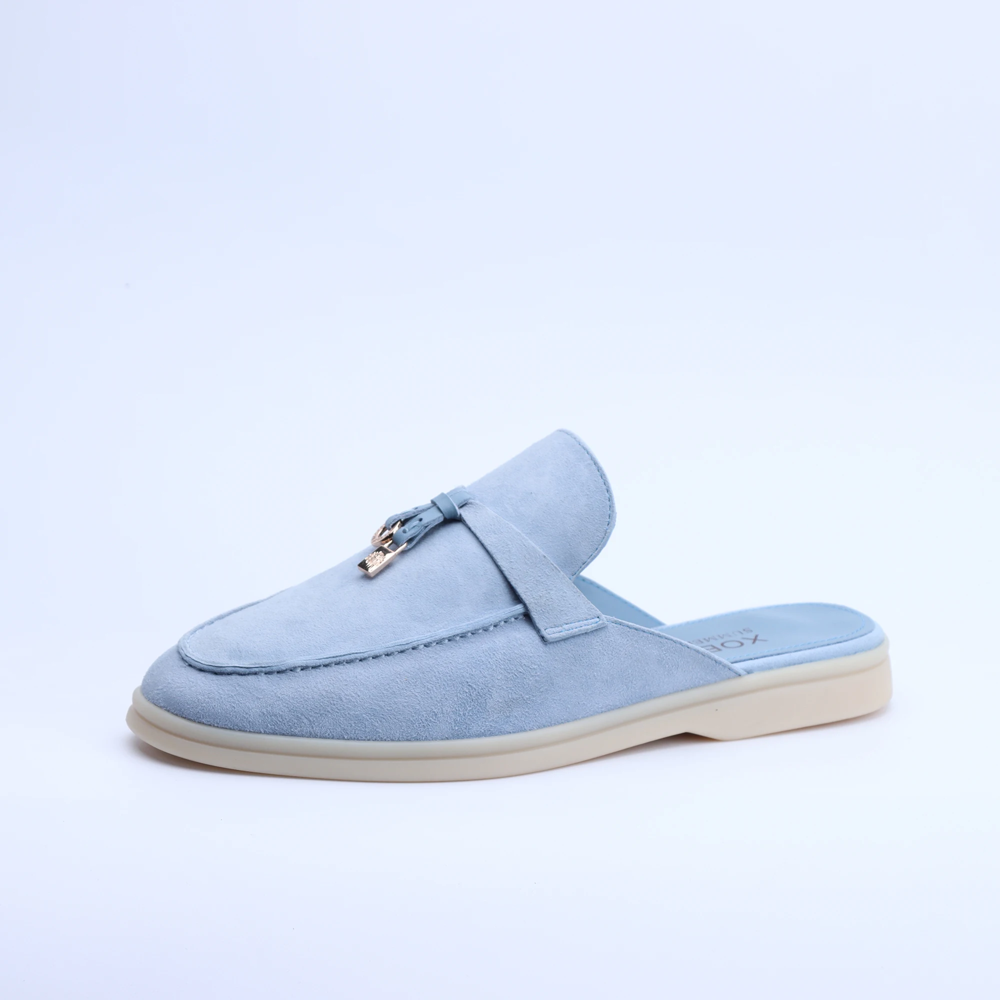 로고 없음-여성을위한 럭셔리 디자이너 술 스웨이드 가죽 로퍼 2025 슬립 온 슬리퍼 플랫 슈즈 작업 운동화 고품질