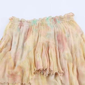 2025년 여름 롱 프린트 레이어드 장식 스커트 여성 패션 디자인 하이웨이스트 미디 스커트 플로럴 패턴 스커트