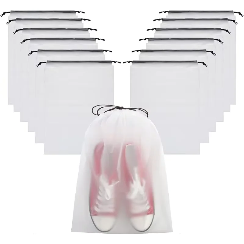 투명 서리로 덥은 Drawstring 가방 여행 방수 메이크업 포켓 신발 의류 휴대용 속옷 주최자 파우치 가방