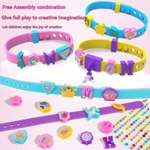 인기 여자아이들을 위한 재미있는 어린이 비즈 팔찌, 여자아이들을 위한 DIY 수제 재료 가방, 3세 이상 교육용 어린이 공예 장난감