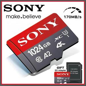 SO/NY 1TB 마이크로 TF/SD 카드 64GB 128GB 플래시 클래스 10 SD 카드 256GB 메모리 카드 512GB 메모리 카드 (휴대폰/카메라/태블릿/드론용)