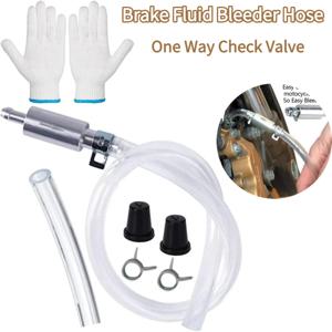단방향 비 반환 체크 밸브가있는 브레이크 유체 블리더 호스 자동차 자동차 차량 오토바이 브레이크 블리더 호스 키트 (클램프 포함)