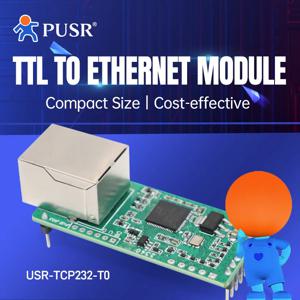 PUSR TTL-이더넷 모듈 플러그인 패킷 디자인, 1*TTL, 1*RJ45 포트, 10Mbps ETH USR-TCP232-T0