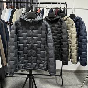 웜스 갓 클로스 90 덕다운 충전재 경량 아웃도어 캐주얼 열압축 스포츠 코트 후드 재킷 남성용