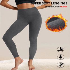 여성용 기모 안감 하이웨이스트 레깅스 운동용 겨울용 따뜻한 두꺼운 타이츠 부드러운 요가 바지