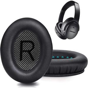 Bose QC35 및 QC35ii 헤드폰용 프리미엄 교체용 이어 패드 편안한 적응형 메모리 폼 QuietComfort 35 및 35ii 블랙에 적합