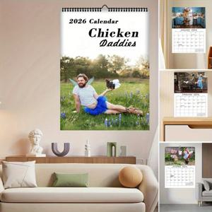 1Funny Rooster Dad Calendar - 매직 페어리 디자인, 월간 플래너와 일일 그리드 포함