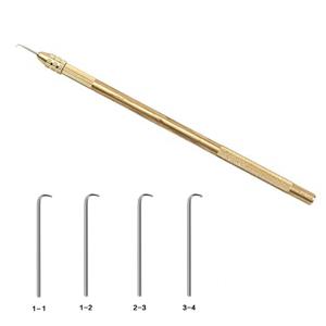 레이스 가발 황동 환기 거치대, 4 가지 사이즈 스테인레스 스틸 바늘, 레이스 가발 바늘 제작 및 수리용