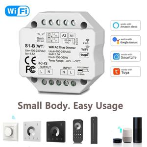 Tuya 스마트 라이프 WiFi RF AC Triac 조광기 LED 컨트롤러 푸시 스위치 110V 220V 230V 무선 원격 스마트 홈 Alexa Google 홈