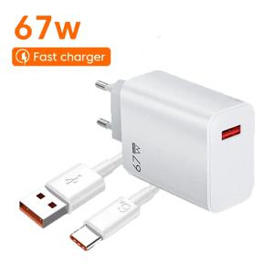 총 67W USB 충전기 QC3.0 iPhone 15 용 고속 충전 휴대 전화 충전기 Samsung Xiaomi EU/US/UK 플러그 빠른 충전기 어댑터