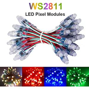 50pcs WS2811 2811 IC RGB 풀 컬러 12mm 픽셀 디지털 주소 지정 가능 5V 12V 드림 컬러 LED 픽셀 모듈 IP68 방수 빛