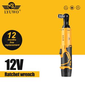 LYUWO 12V 3/8 충전식 전기, 래칫 세트, 앵글 드릴, 나사 너트 제거용 스크루드라이버, 자동차 유지 보수 도구