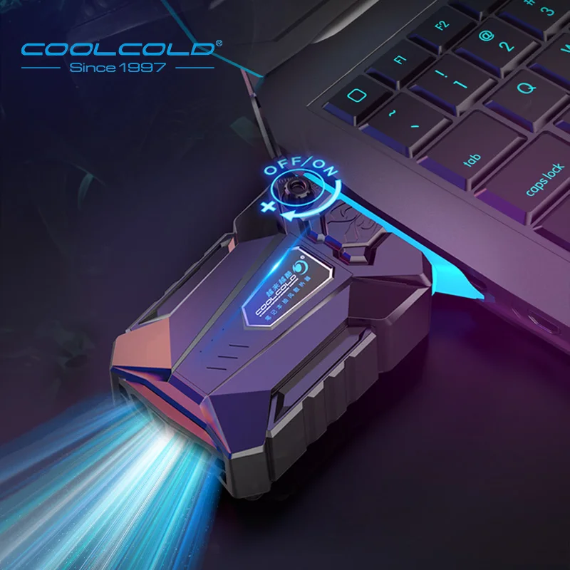 COOLCOLD 진공 휴대용 노트북 쿨러 USB 공기 냉각기 외부 추출 냉각 팬 노트북 15 15.6 17 인치 노트북