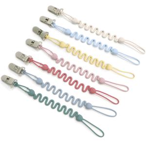 조정 가능한 스프링 실리콘 젖꼭지 클립, 일체형 디자인 장난감 체인, 젖꼭지, 젖니가 남 장난감 및 신생아 선물에 적합