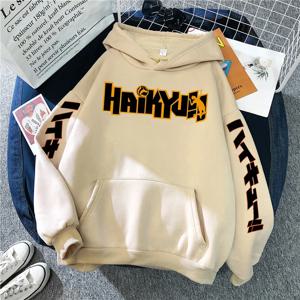 일본 애니메이션 Haikuu 만화 프린트 후드 티 남성 새로운 패션 Hoody 힙합 양털 스웨터 Crewneck 풀오버 귀여운 의류 남자