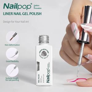 NAILPOP 젤 매니큐어 라이너 8ML 5 색 네일 아트 페인트 젤 프랑스어 팁 소용돌이 DIY 매니큐어 브러쉬로 UV 경화 담그기