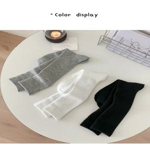 3켤레 가을/겨울 두꺼운 커피색 스택 양말 일본식 무릎 길이 양말 이중 바늘 양말 여성용