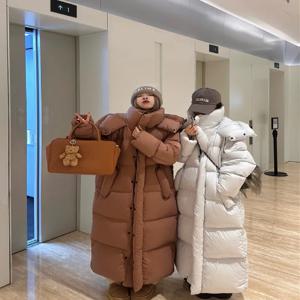 겨울 여성 캐주얼 긴 소매 겉옷 솔리드 컬러 후드 맥시 X-롱 파카 재킷 오버 사이즈 싱글 브레스트 웜 코트