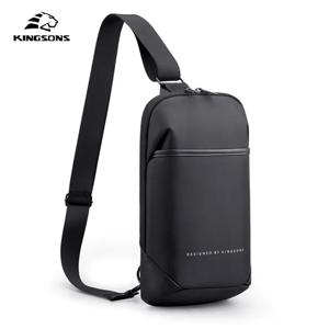 Kingsons 남자 Crossbody 가방 Kingsons 블랙 패션 남성 방수 싱글 어깨 가방 소년 캐주얼 가슴 가방