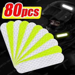 야간 반사 스트립 경고 스티커, 자동차 오토바이 헬멧 자전거용 방수 고가시성 반사 테이프, 10 개, 40 개, 80 개
