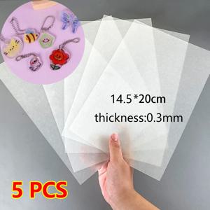 5Pcs 수축 플라스틱 시트 재미 열 열 수축 필름 반투명 시트 DIY 14.5x20cm에 대 한 빈 수축 아트 필름 종이