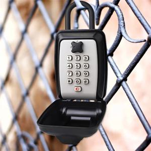 고품질 블랙/그레이 후크 키 안전 상자 12 자리 코드 키 스토리지 홈 차고 사무실과 방수 도난 방지 금속 쉘