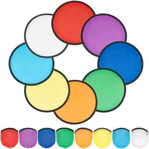 8Pcs 8 색 나일론 접이식 비행 디스크 팬 9.8 인치 다채로운 승화 팬 블랙 에지 접는 팬 가방 만들기 키트 세트