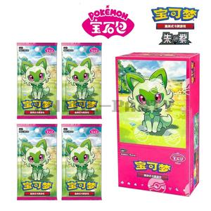오리지널 정품 포켓몬 트레이딩 PTCG 카드 수집 중국 보석 가방 SCARLET&VIOLE Sprigatito 피카추 플러시 선물