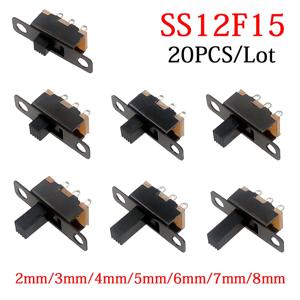 20 개/몫 50V 0.3A SS12F15 DIY 전원 전자 프로젝트에 대 한 미니 크기 블랙 SPDT 슬라이드 스위치 G6 1P2T 토글 스위치 핸들 6mm