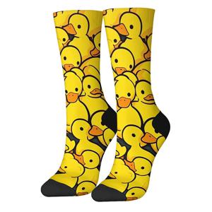 하라주쿠 귀여운 고무 오리 만화 남성 양말 해피 여성 양말 참신 재미 승무원 양말 캐주얼 힙합 스타일 미친 파티 선물