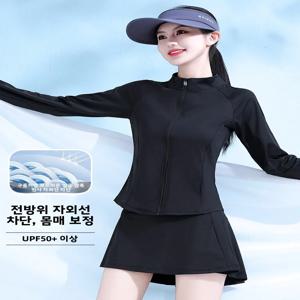 바나나 게스트 여성 여름 얇은 아이스 실크 속건 요가 허리 조절 스탠드 칼라 자외선 차단 슬림핏 재킷