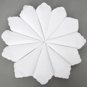 12Pcs 치아 가장자리 면화 흰색 손수건 유치원 그림 DIY 타이 염색 장식 순수 사각형 수건 여성 비즈니스 30cm