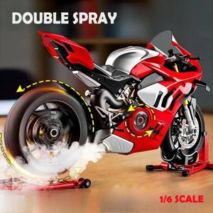 시뮬레이션 합금 1:6 Ducati V4S 레이싱 오토바이 모델 다이캐스트 합금 오토바이 장난감 컬렉션 미니어처 Voiture 홈 장식