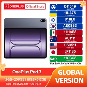 완전히 새로운 OnePlus Pad 3 글로벌 버전 태블릿 스냅드래곤 8 엘리트 13.2인치 144Hz 디스플레이 3.4K 해상도 8 스피커 Wi-Fi 7 안드로이드 15