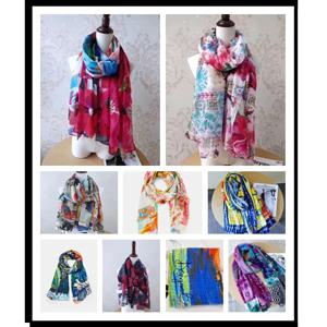 패셔너블한 프린트 스퀘어 스카프 스타일리시한 겨울 여성용 넥웨어 실크 타이 액세서리 롱 레クタングル 텍스트 패턴